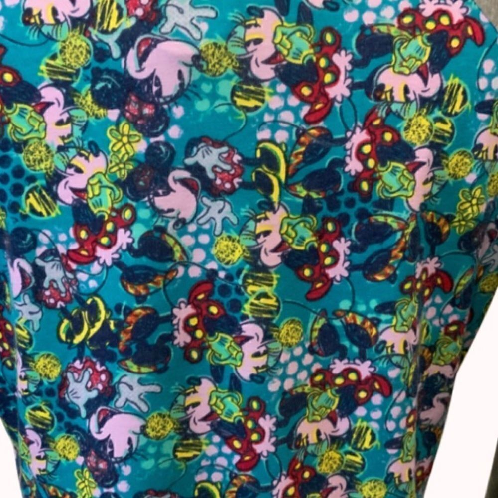 LuLaRoe Randy XS Minnie Mouse Multicolor Raglan Sleeve Baseball Top XS - Picture 5 of 11